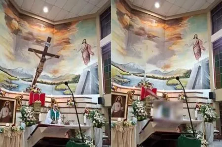 Imagem de Padre morre atingido por cruz durante missa ao vivo no Equador